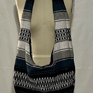 Striped Black Boho Crossbody bag